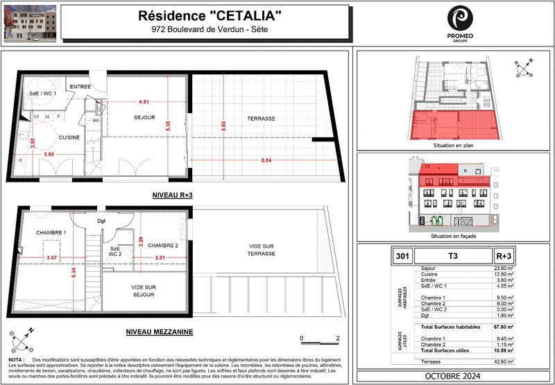 Appartement - 68 m² - 3 pièces