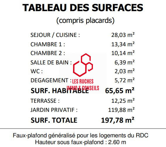 Appartement - 66 m² - 3 pièces
