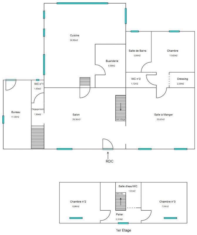 Maison - 152 m² - 6 pièces
