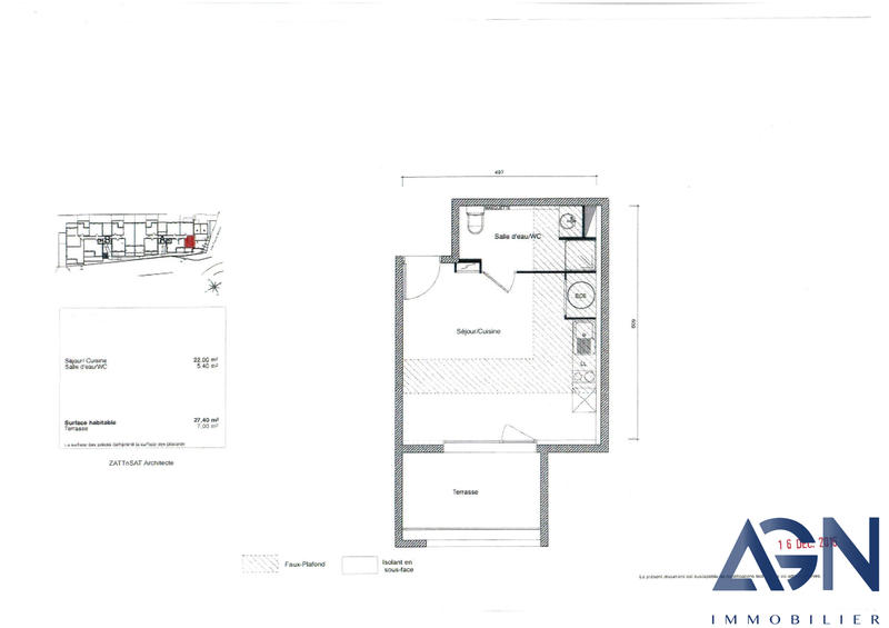 Appartement - 27 m² - 1 pièce