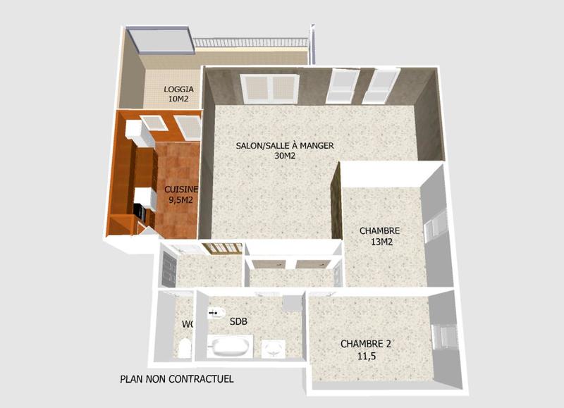 Appartement - 80 m² - 3 pièces