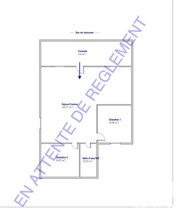 Appartement - 70 m² - 3 pièces