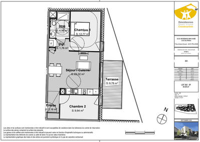 Appartement - 55 m² - 3 pièces