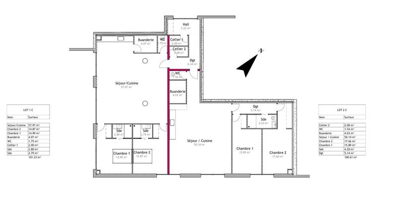 Appartement - 209 m² - 4 pièces