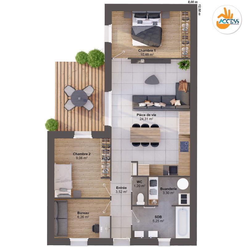 Maison - 63 m² - 5 pièces