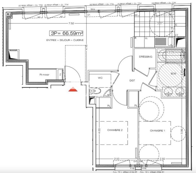 Appartement - 67 m² - 3 pièces
