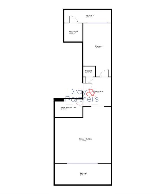Appartement - 42 m² - 2 pièces