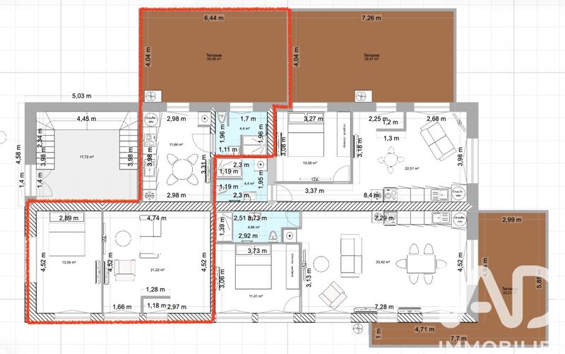 Appartement - 50 m² - 2 pièces