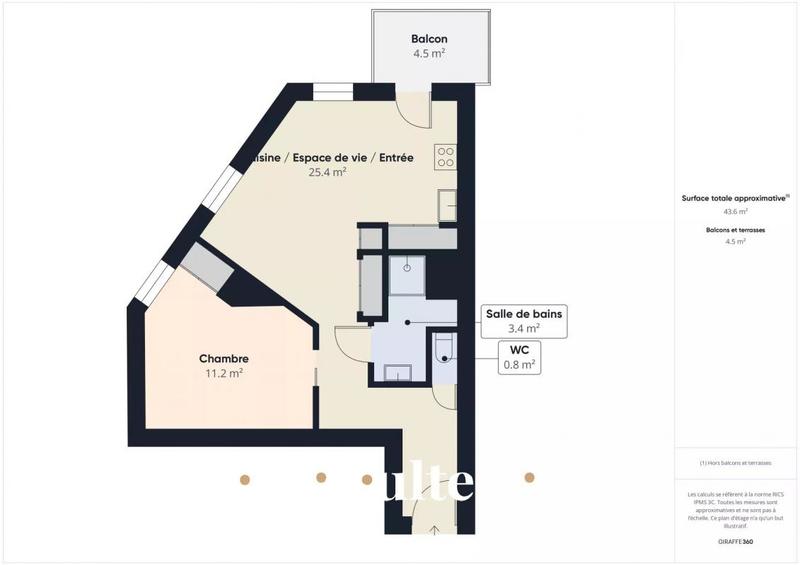 Appartement - 48 m² - 2 pièces