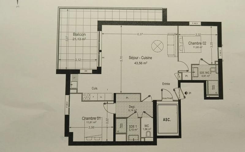 Appartement - 81 m² - 3 pièces
