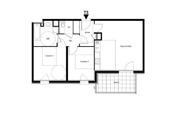 Appartement - 58 m² - 3 pièces