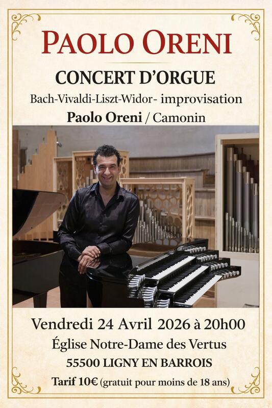 Concert d’orgue exceptionnel de Paolo Oreni