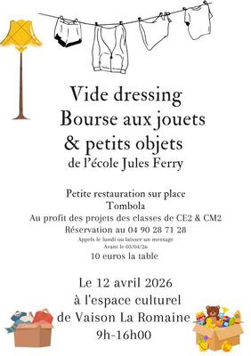 Vide dressing - bourse aux jouets et petits objets