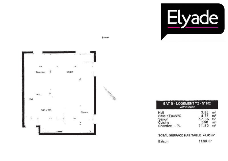 Appartement - 45 m² - 2 pièces