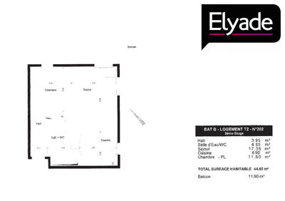 Appartement - 45 m² - 2 pièces