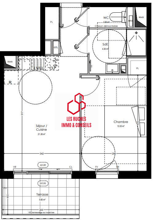 Appartement - 40 m² - 2 pièces