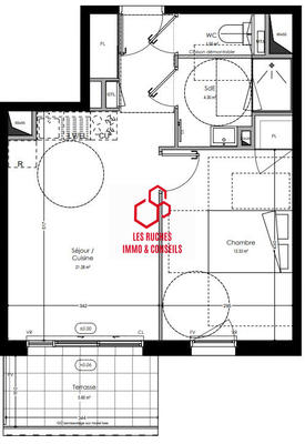 Appartement - 40 m² - 2 pièces