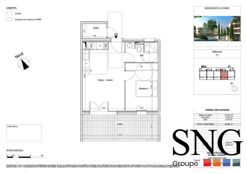Appartement - 37 m² - 2 pièces