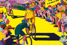 Atelier adulte affiche en aplat : l'affiche étape du Tour de France