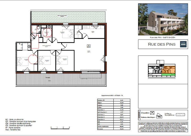 Appartement - 98 m² - 5 pièces