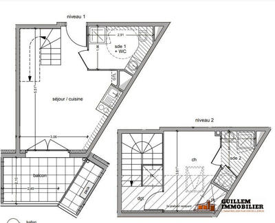 Appartement - 38 m² - 2 pièces