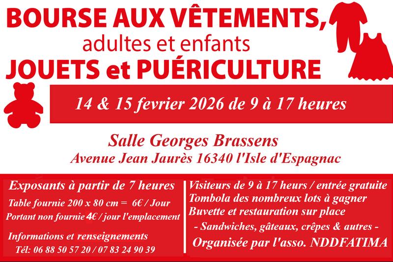Bourse aux vêtements adultes enfants jouets puericulture mode et accessoires