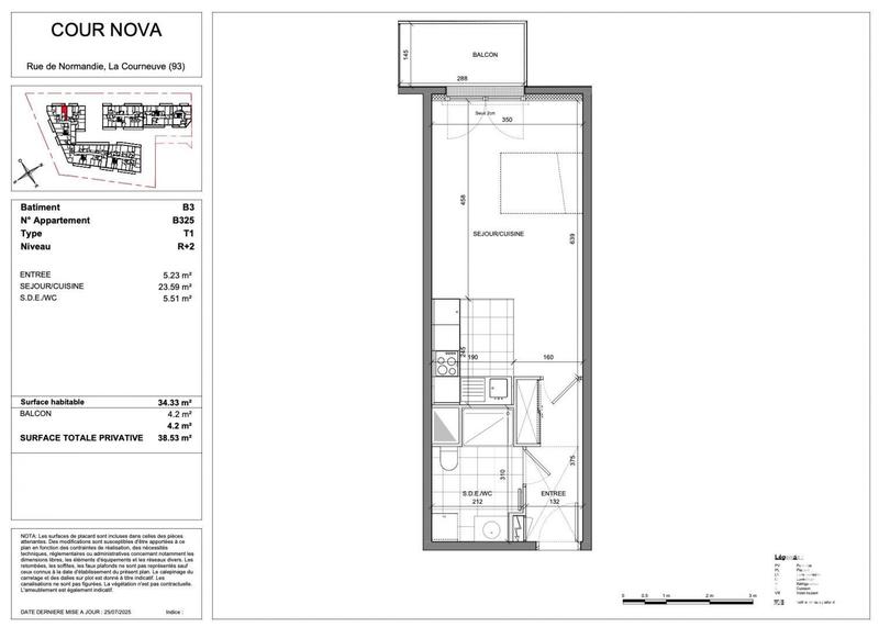 Appartement - 34 m² - 1 pièce