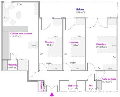 Chambre - 10 m² - 1 pièce