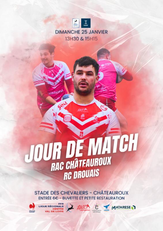 Rugby : Rac Châteauroux - Rc Drouais