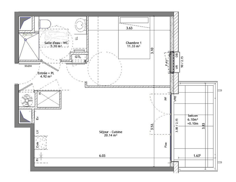 Appartement - 41 m² - 2 pièces