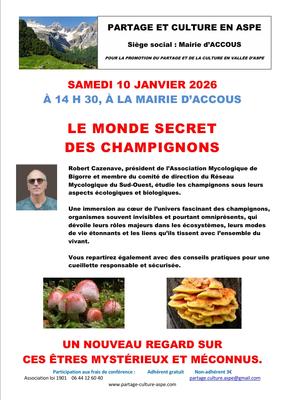 Conférence partage et culture : le monde secret des champignons
