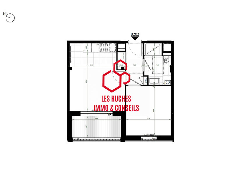 Appartement - 40 m² - 2 pièces