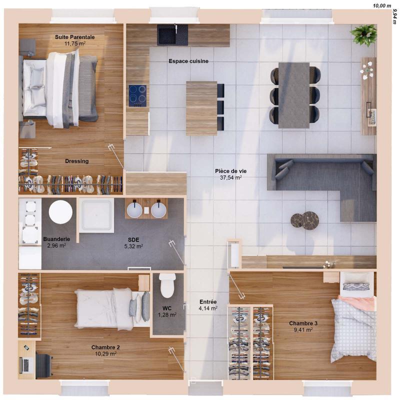 Maison - 83 m² - 5 pièces