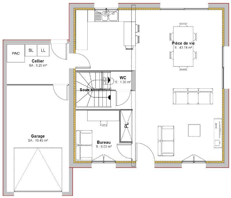 Maison - 90 m² - 5 pièces