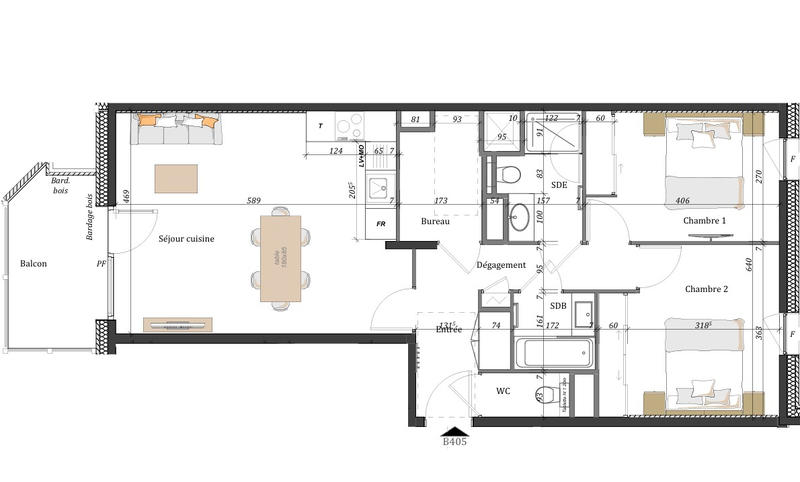 Appartement - 74 m² - 3 pièces
