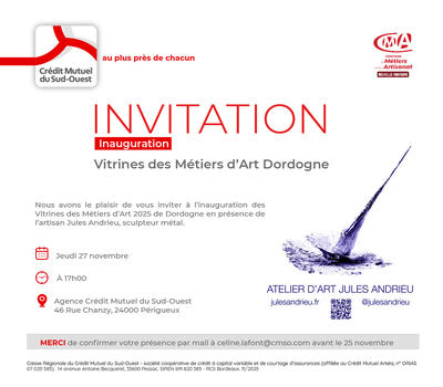 Vitrines des métiers d'Art Dordogne 2025 - Jules Andrieu