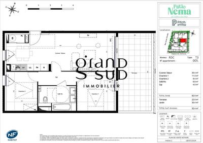 Appartement - 62 m² - 3 pièces