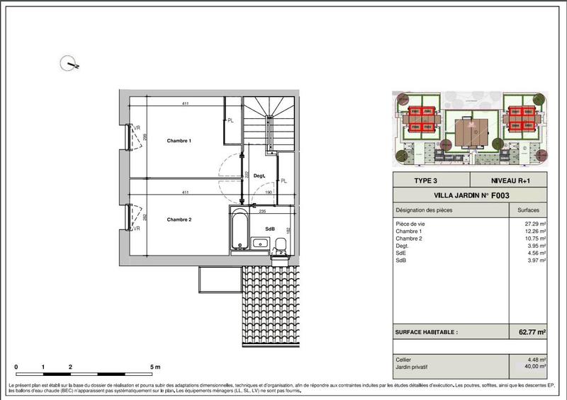 Maison - 62 m² - 3 pièces