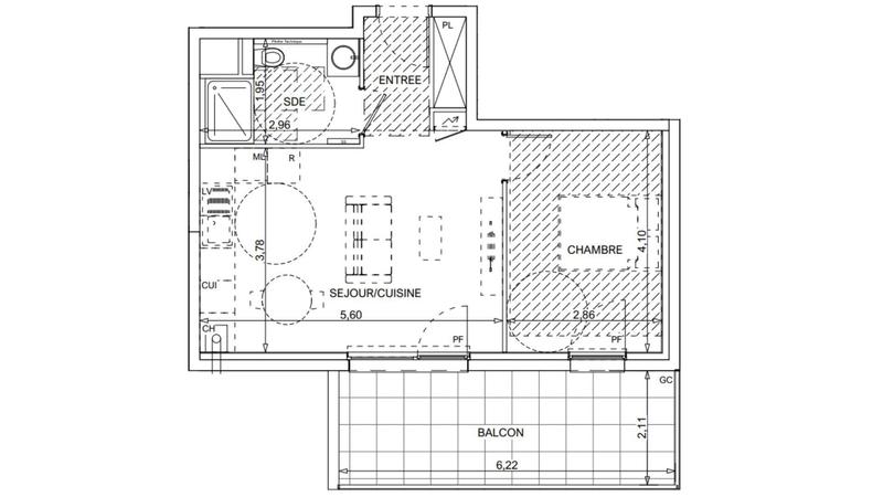 Appartement - 42 m² - 2 pièces