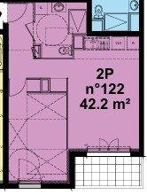 Appartement - 42 m² - 2 pièces