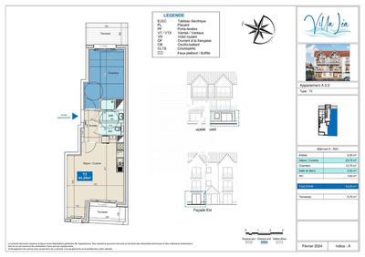Appartement - 45 m² - 2 pièces
