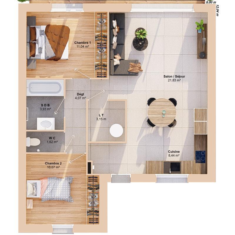 Maison - 67 m² - 4 pièces