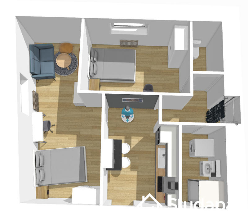 Chambre - 11 m² - 1 pièce