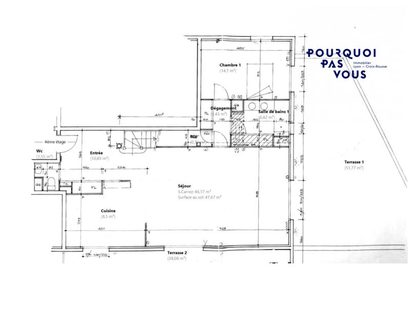 Appartement - 210 m² - 6 pièces
