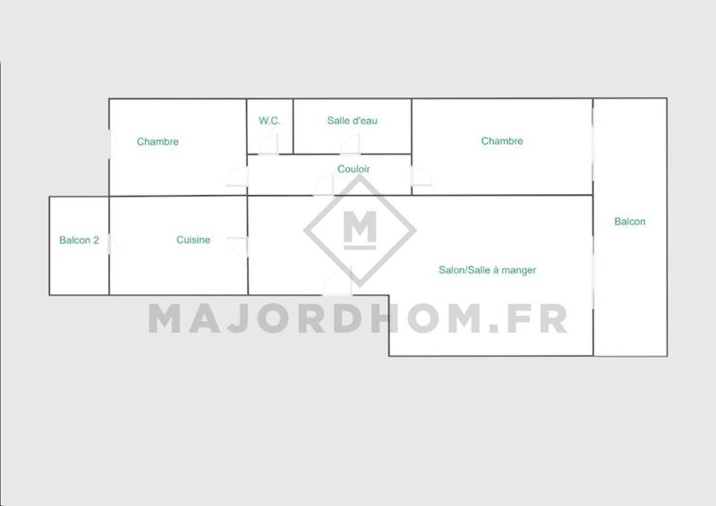 Appartement - 57 m² - 3 pièces