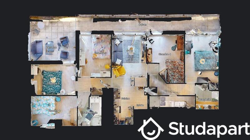 Chambre - 9 m² - 1 pièce