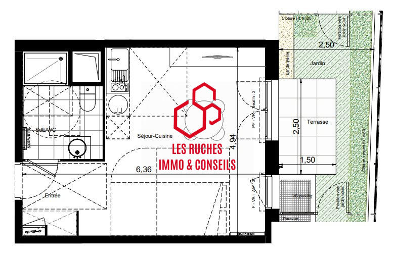Appartement - 30 m² - 1 pièce