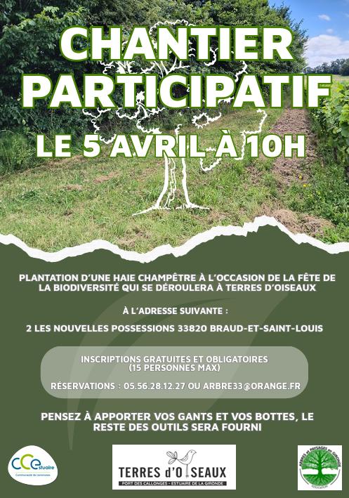Semaine de la Biodiversité - Chantier participatif - Plantation d'une haie champêtre à Terres d'Oiseaux