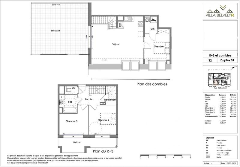 Appartement - 75 m² - 4 pièces