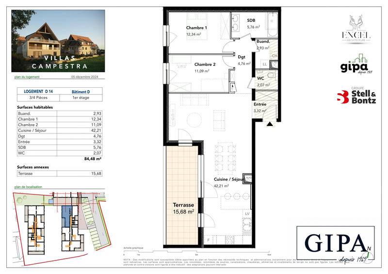 Appartement - 84 m² - 3 pièces